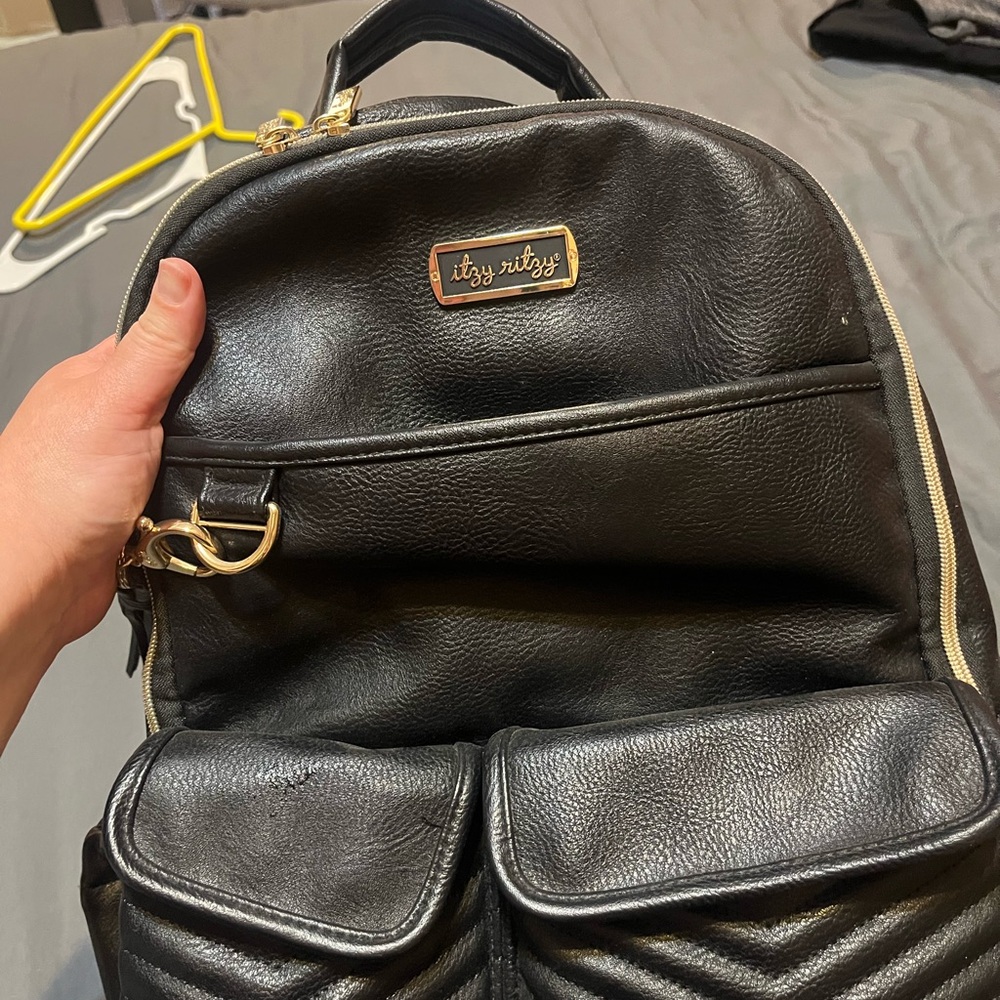 Itzy Ritzy Black Backpack with Tassel - Picture 4 of 12